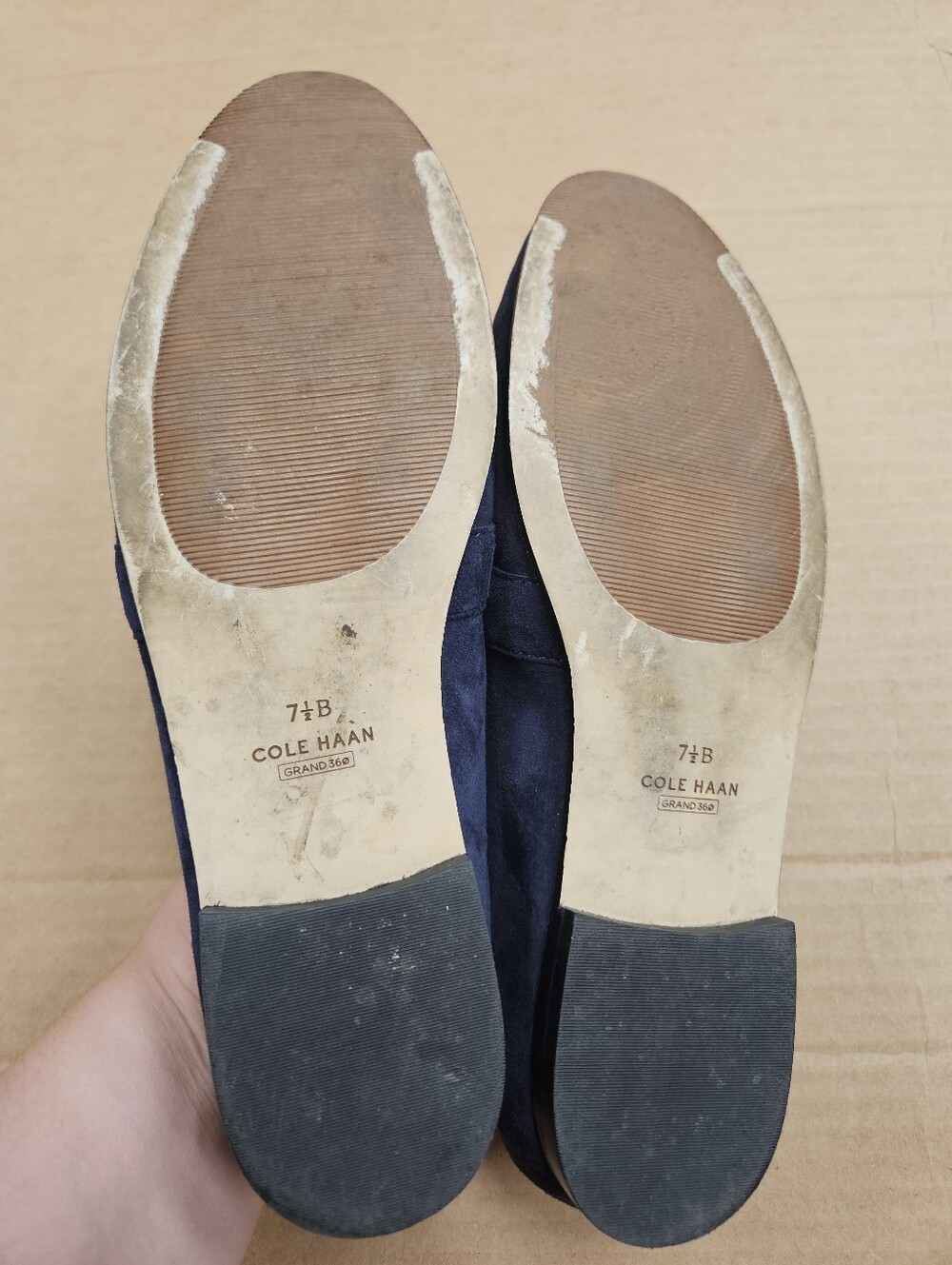 Cole Haan Navy Blue Suede Leather Horse Bit Loafers Size 7.5 - Picture 7 of 7
